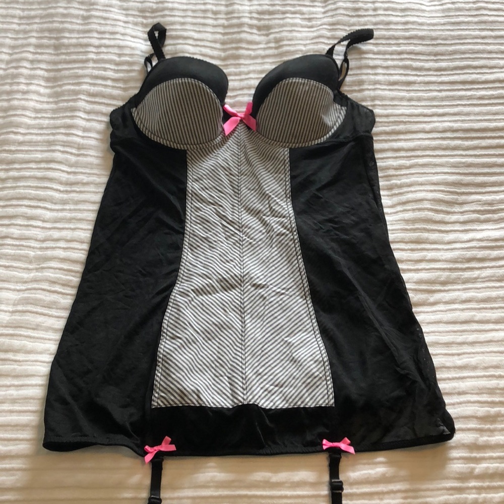 Victoria's Secret Black and Pink Chemise